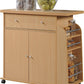 Import Kitchen Island with Spice Rack and Towel Rack, Beech