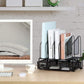 Desk Organizers and Accessories Storage with Drawer, Paper Tray and 5 Vertical File Folder Holders to Collect Office Supplies, Desktop Organizer for Workspace Home Office School, Black