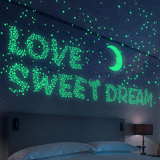 Realistic 3D Domed Glow in the Dark Stars, 572 Dots in 3 Sizes and a Moon for Ceiling or Walls, Glow Brighter and Longer than Typical Glow in the Dark Stickers, Perfect for Kids Bedroom Living Room
