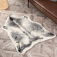 Faux Cowhide Area Rug, 41.3X31.5In Faux Cow Skin Fur Animal Print Rugs for Home Office Living Room,Bedroom (Small-Grey+Beige,105 X 80Cm)