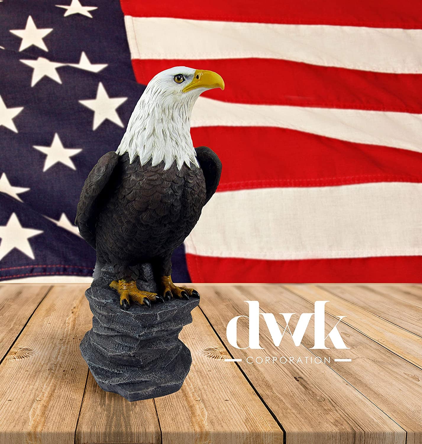 - Liberty - Majestic American Bald Eagle on Rock Desk Statue Figurine Patriotic Sculpture USA Freedom Office Bookshelf Tabletop Home Decor Accent, 9-Inch…