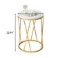 Faux Marble Side Table X-Shape Round End Table Modern Small Accent Home Decor for Living Room Black/White