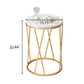 Faux Marble Side Table X-Shape Round End Table Modern Small Accent Home Decor for Living Room Black/White