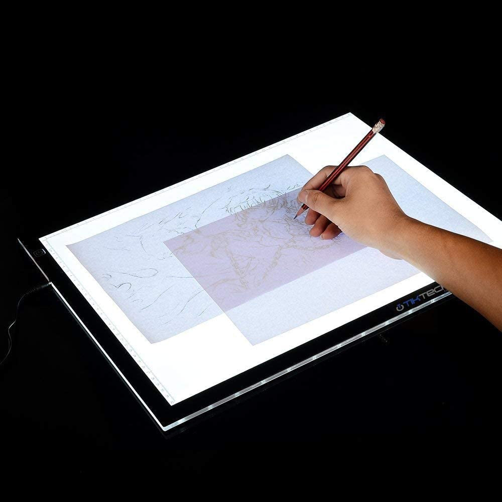 A4 Ultra-Thin Portable LED Light Box Tracer USB Power Cable Dimmable Brightness LED Artcraft Tracing Light Pad for Artists Drawing Sketching Animation Stencilling X-Rayviewing
