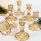 Taper Candle Holder Set of 6, Glass Taper Candle Holder, Candle Stand, Gold Candle Holder for Christmas, Wedding, Birthday, Candlelight Dinners, Fall Decor, Thanksgiving Day, Valentine'S Day