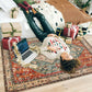 Boho Tribal Area Rug - 2X4.3 Persian Hallway Runner Rug Doormat Bohemian Faux Wool Throw Rug Non-Slip Washable Low-Pile Floor Carpet for Kitchen Laundry Room Entrance Bathroom