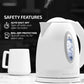 Electric Hot Water Kettle 1.7 Liter with LED Light, 1100 Watt Bpa-Free Portable Tea Maker Fast Heating Element with Auto Shut-Off and Boil Dry Protection, Brew Coffee & Beverage, White KP72W
