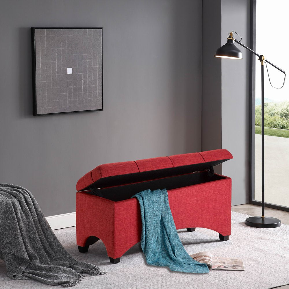 Better Homes and Gardens Pintucked Storage Bench, Red