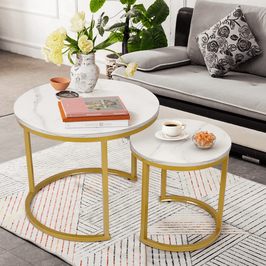 Modern Nesting Coffee Table Set of 2 for Living Room Balcony Office