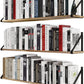 Bora 36 Inch Large Floating Shelves for Wall Storage, Floating Bookshelf Set of 3, Burned Wood Wall Shelves for Books