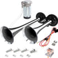 Air Horn for Truck Boats Car, 150DB Super Loud Train Horns Kit with 120 PSI Air Compressor (Silver, Dual)