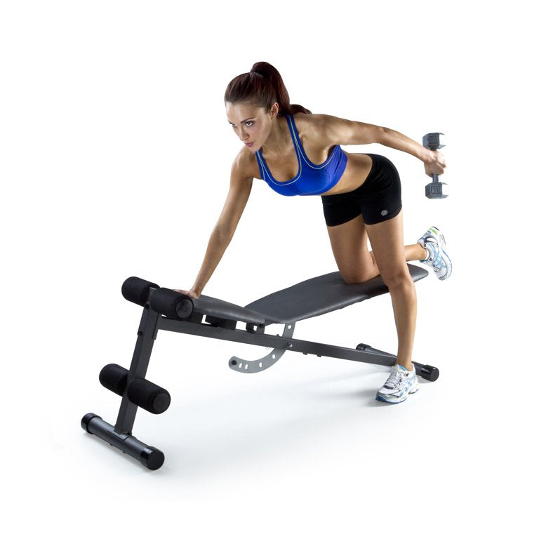 Weider XR 5.9 Adjustable Workout Bench with 4-Roll Leg Lockdown, 410 Lb. Weight Limit