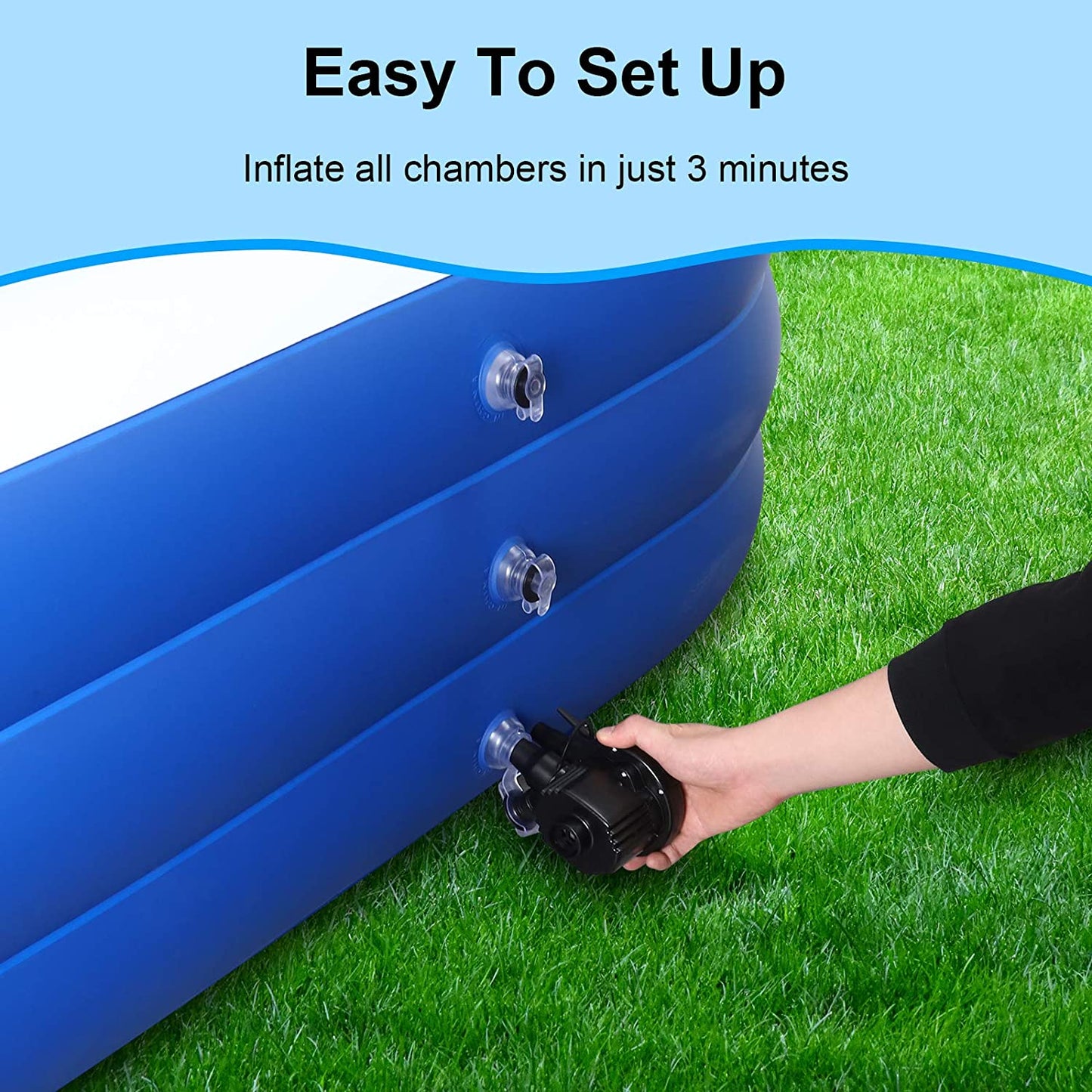 Inflatable Pool,  Swimming Pool for Kids and Adults, 120" X 72" X 22" Oversized Thickened Family Inflatable Pool for Kids, Toddlers, Adults, Outdoor, Garden, Backyard, Summer Water Party