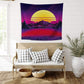 Trippy Mountain and Sun Tapestry Hippie Sunset Tapestry Abstract Landscape Tapestry Wall Hanging for Bedroom Living Room Dorm Home Decor (51.9 X 59.8 Inches)