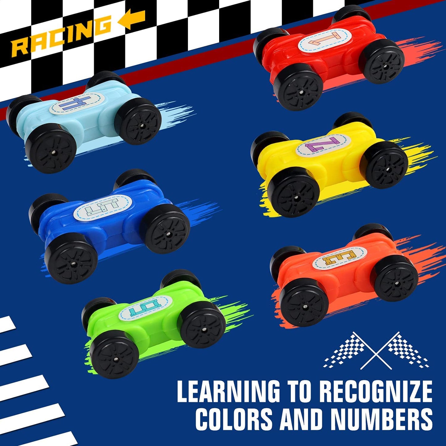 Montessori Toys for 2 3 Year Old Boys Toddlers, Car Ramp Toys with 6 Cars & Race Tracks, Garages and Parking Lots, Ramp Racer Toy Gift for Boys Girls Age 18 Months and Up