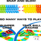 Glow Race Tracks and LED Toy Cars - 360Pk Glow in the Dark Bendable Rainbow Race Track Set STEM Building Toys for Boys and Girls with 2 Light up Toy Cars