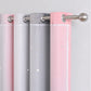 2 Panels Star Curtains for Girls Kids Bedroom, Light Blocking Princess Star Cut Out Curtain, Colorful Striped Voile Double Layer Window Curtain for Girls Room (52W X 63L, Pink/Grey)