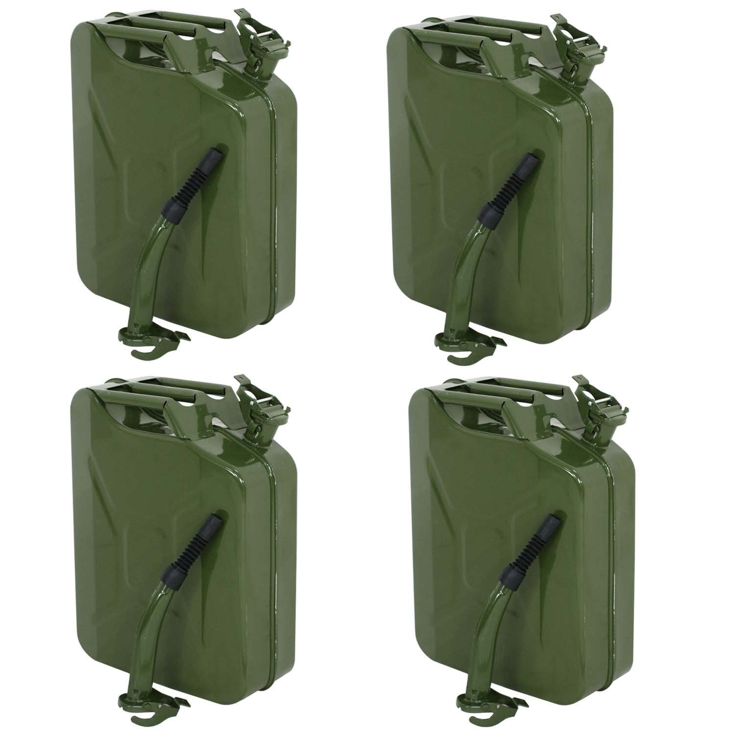 4X Jerry Can 20L Gas Metal Steel Tank Emergency Caddy Army Military 5 Gallon