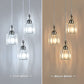 Crystal Pendant Ceiling Light Fixture for Kitchen Island,  Modern Mini Chandelier with Chrome Finished, 3-Light Pendant Lighting with E26 Ceramic Base, Adjustable Height