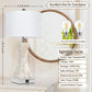 Set of 2 Touch Control Table Lamps with 2 USB Ports, Tall Bedside Nightstand Lamp for Bedrooms Living Room Reading Table, 3-Way Dimmable Coastal End Table Lamps, 2700K Warm White LED Bulb Included