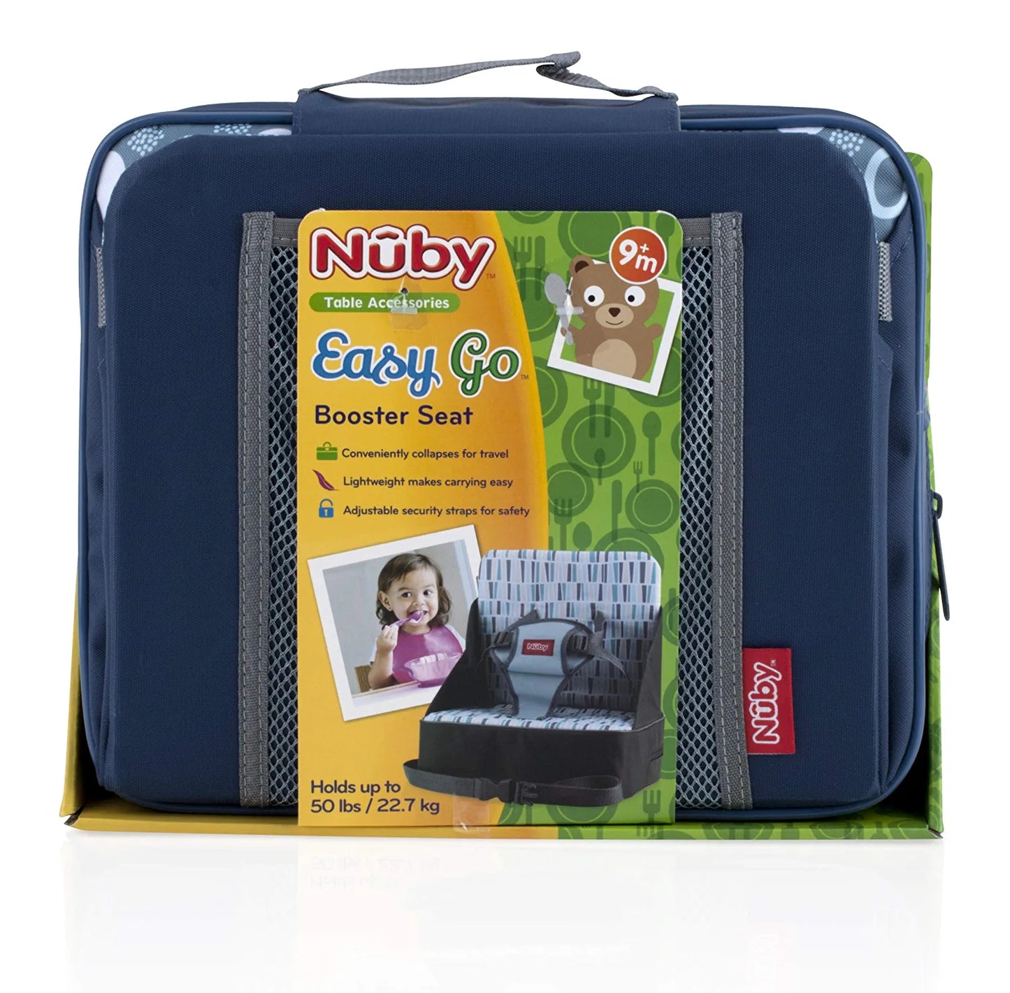 Easy Go Safety Lightweight High Chair Booster Seat, Great for Travel, Blue