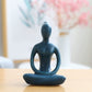 Yoga Pose Statue Zen Decor Figurine Ceramic Blue Yoga Figure Sculpture for Home Desk Decor, 2.1 Inch X 3.3 Inch, 1 PCS