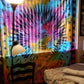 Sun Moon Hippie Tapestry Wall Hanging Aesthetic Indie Wall Tapestry, Hippie Bohemian Decorative Printed Trippy Tapestry for Bedroom Living Room Home Decor (Rainbow 55X82 Inch)
