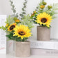 Sunflower Decor Artificial Potted Plants for Bathroom Home Kitchen Rustic Table