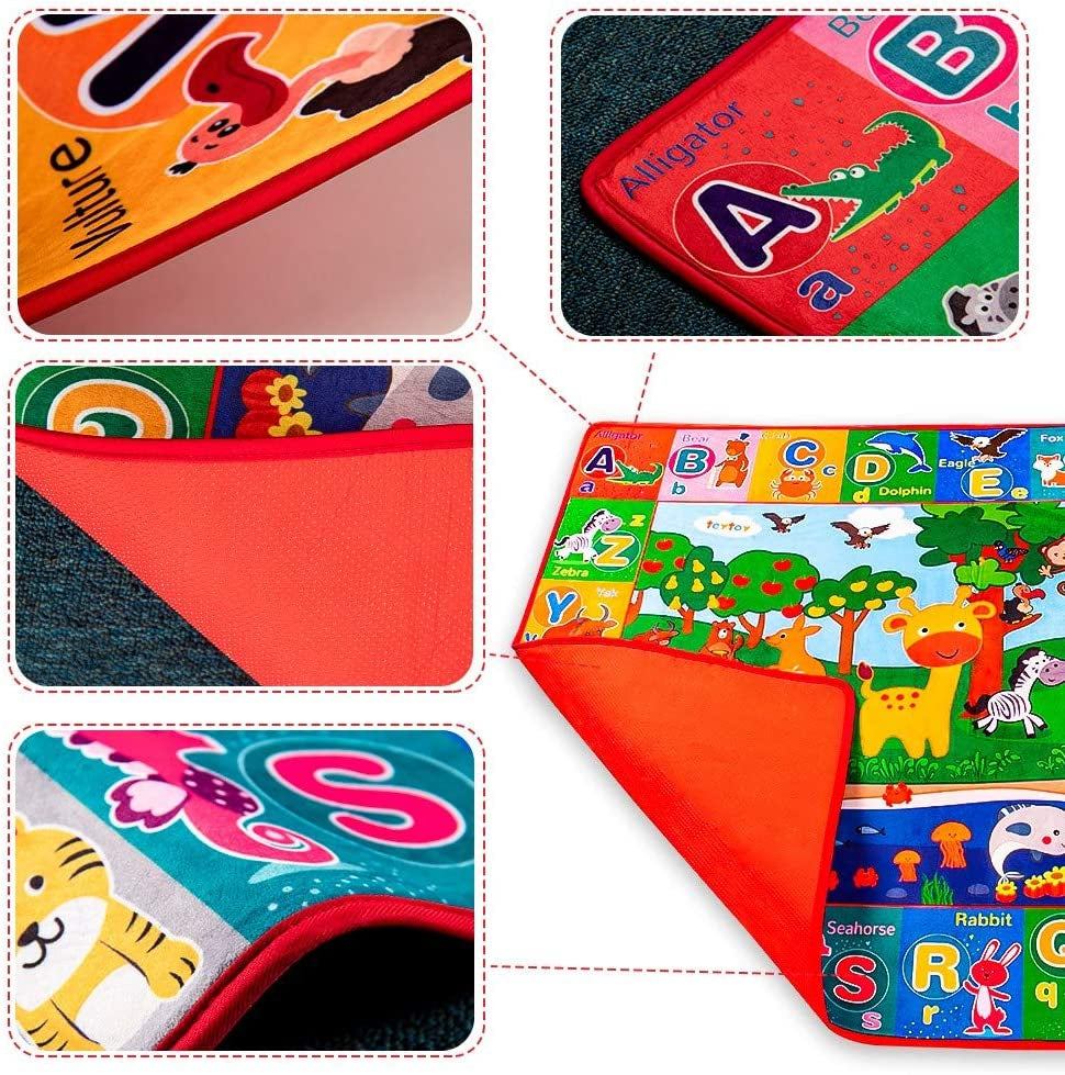 Baby Cotton Play Mat, Playmat Baby Crawling Mat for Floor Baby Mat Large Super Soft Extra Thick (0.6Cm), Plush Surface Foldable Non-Slip Non-Toxic