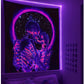 Blacklight Skull Tapestry, the Kissing Lovers Tapestry UV Reactive Trippy Neon Tapestries Glow in the Dark Party Backdrop, Skeleton Wall Art for Bedroom Living Room – 51.2” X 59.1”