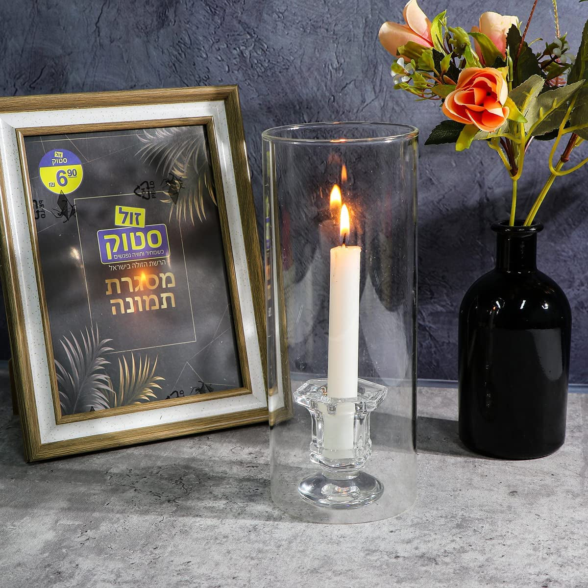 Candlestick Holders Bulk, 12 Pcs Glass Candle Holders Set Clear, Crystal Taper Candle Holders for Wedding, Table Centerpiece, Home Decoration(Exclude Candles)