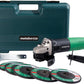 Angle Grinder | 4-1/2-Inch | Includes 5 Grinding Wheels & Hard Case | 6.2-Amp Motor | Compact & Lightweight | G12SR4