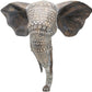 OTARTU African Elephant Wall Bust Sculpture 11" Tall Carved Noble Elephant Head Hanging Wall Decor Art Wooden Color (Elephant)