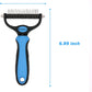 Pet Grooming Tool- 2 Sided Undercoat Rake for Dogs &Cats-Safe and Effective Dematting Comb for Mats&Tangles Removing-No More Nasty Shedding or Flying Hair
