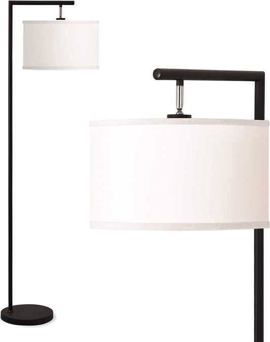 Montage Modern Floor Lamp for Living Room Lighting - Bedroom & Nursery Standing Accent Lamp, Mid Century, 5' Tall Pole Light Overhangs Lamp, with LED Bulb - Black