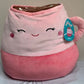 NEW RARE Emery Squishmallow Latte Kellytoy 16” Plush Doll Pink Cup with Tag
