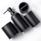 Bathroom Accessories Matte Black Set of 4, Bathroom Organization, Bathroom Accessory Set - Soap Dispenser, Bathroom Jars, Toothbrush Cup, Brush Holder, Made of Resin, Modern Home Decor