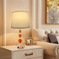 USB Bedside Crystal Lamp, 3-Way Dimmable Touch Nightstand Lamp with USB Charging Port, Orange Table Lamp Decorative Lamp Gold for Bedroom, Living Room, Set of 2( LED Bulb Included)