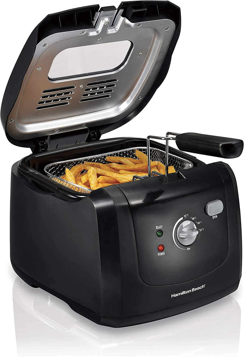 Electric Deep Fryer, Cool Touch Sides Easy to Clean Nonstick Basket, 8 Cups / 2 Liters Oil Capacity, Black
