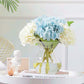 3PCS Artificial Flowers Hydrangeas Flowers Silk Bouquet for Wedding Bridal Office Home Party Decoration (All Light Blue)