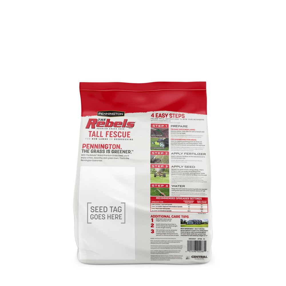 Pennington Rebels Tall Fescue Grass Seed, for Sun to Partial Shade, 3 Lb.
