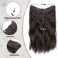 Invisible Wire Hair Extensions Long 20 Inches Wavy Hair Extensions with Adjustable Size Invisible Wire Hairpieces for Women (6A)
