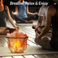 Natural Himalayan Salt Lamp, Tall round Metal Basket Lamp with Dimmer Switch | 8-10 Lbs