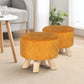 Homebeez Round Ottoman Velvet Foot Rest Stool Orange