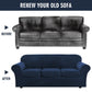 Velvet Plush 4 Piece Stretch Sofa Covers Couch Covers for 3 Cushion Couch 3 Seater Covers (Base Cover plus 3 Individual Cushion Covers) Feature Thick Soft Stay in Place
