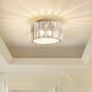 Modern Crystal Ceiling Light Fixture,  Mini Flush Mount Crystal Chandelier, H 5.89'' X W 8.66'' Small Crystal Ceiling Fixtures for Hallway Bedroom Bathroom G9 Socket