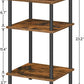 Tall Side Table Set of 2, 3-Layer Stackable Nightstand, Stable End Table for Small Space in Bedroom, Living Room, Industrial Style, Stable Frame, Easy Assembly Rustic Brown BF10BZP201
