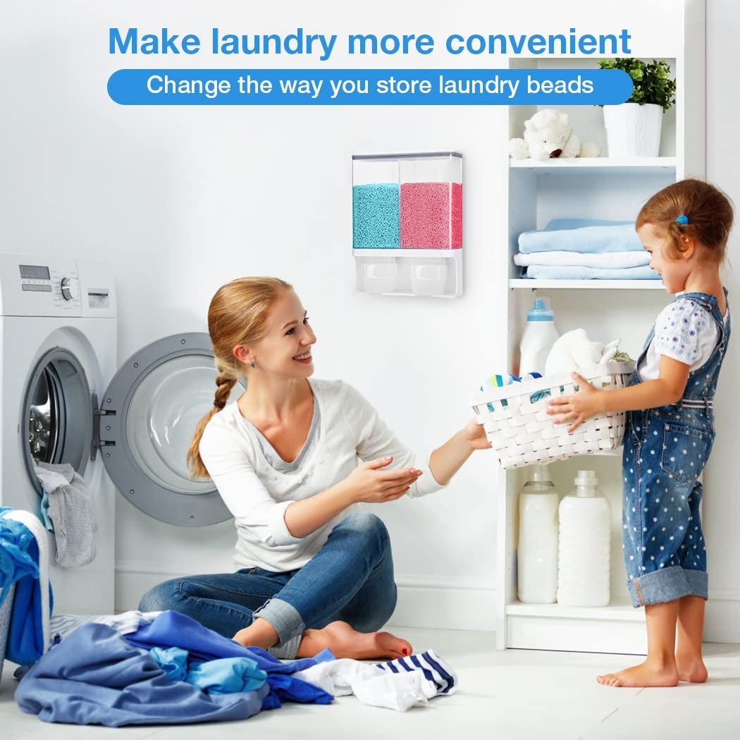 Laundry Scent Boosters Dispenser, Laundry Detergent Dispenser, Wall-Mounted Laundry Beads Dispenser for Laundry Room Organization, Suitable for Laundry Beads, Washing Powder