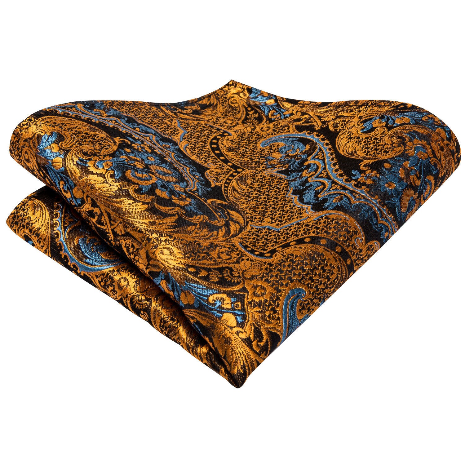 Extra Long Mens Tie 100% Silk Brown Floral Paisley Necktie Set Wedding US