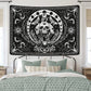 Skull Tapestry Black and White Tapestries Snake Tapestry Moth Tapestry Trippy Skeleton Tapestry Mandala Moon Phase Tapestry Wall Hanging for Room(51.2 X 59.1 Inches)